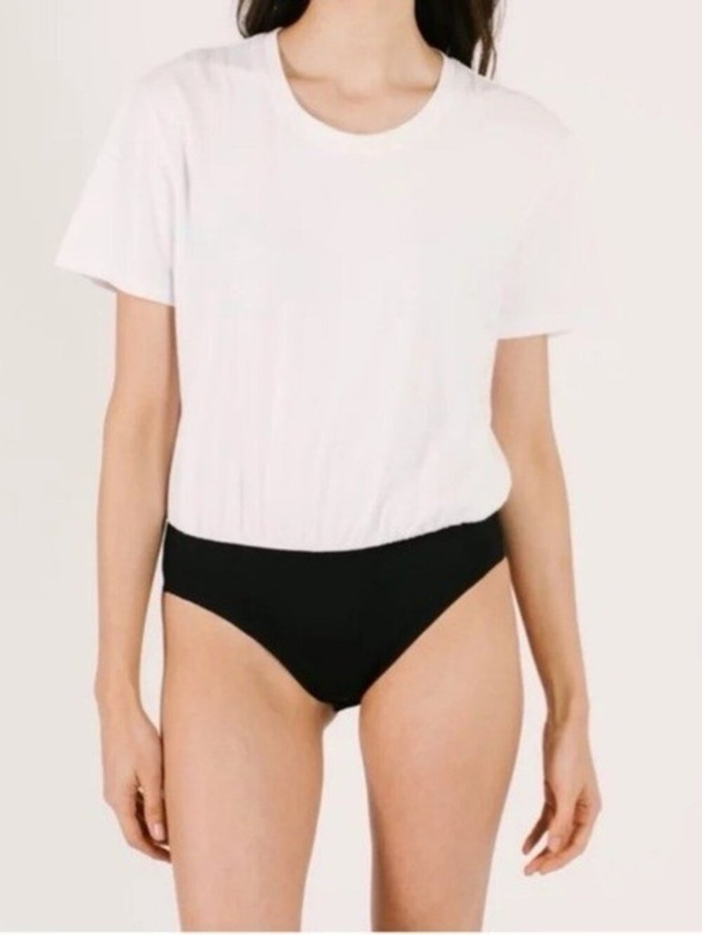 Smash + Tess relaxed t-shirt bodysuit white, black women's size M
